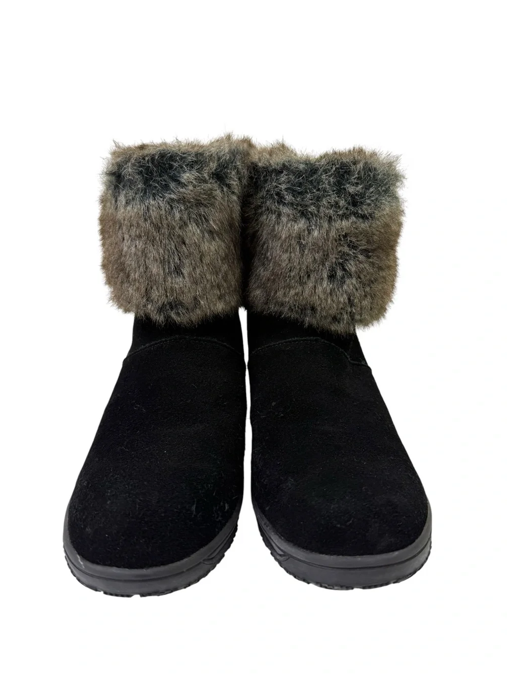 Minnetonka Suede Faux Fur Cuff Boots Size 7